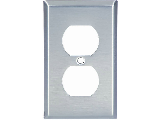 Stainless Steel Duplex Receptacle Plate, 1 Gang