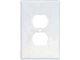 White Oversized Duplex Receptacle Plate, 1 Gang