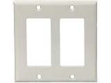 White Decorator Wall Plate, 2 Gang