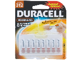 Duracell Easy Tab Hearing Aid Battery Size 312, 8 Pack