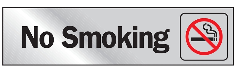 Sign 2 x 8 Aluminum Stick-On: No Smoking