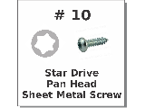 #10 Pan Head Star Drive Sheet Metal Screws Zinc Plated