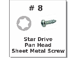 #8 Pan Head Star Drive Sheet Metal Screws Zinc Plated