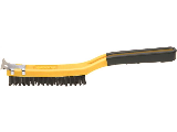 Allway Tools SB319 Soft Grip Carbon Steel Wire Brush With Scraper