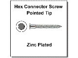 M5 x 50mm Hex Connector Screw, Pointed Tip