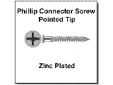 M5 x 50mm Phillips Connector Screw, Pointed Tip