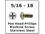 1/4-20 Phillips Pan Head Sheet Metal Screws Stainless