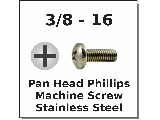 1/4-20 Phillips Pan Head Sheet Metal Screws Stainless