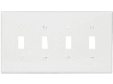 White Switch Plate, 4 Gang