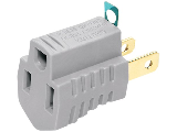 Grounding Receptacle Adapter, Gray