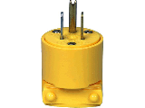 Commercial Grounding Round Plug, 15 Amp