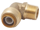 Push-to-Connect Brass 90 Degree Male Elbow, 3/4 In x 3/4 In