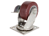 Polyurethane Swivel Caster 4 In, 350 Lb w/Brake