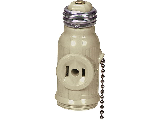 Light Socket To 2 Outlet Plug Adapter With Pull Chain, Ivory