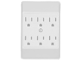 Grounded 6 Outlet Adapter, White