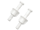 Toilet Seat Hinge Bolts, 3/8 In x 2-1/2 In, White Plastic