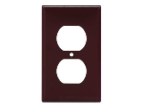 Brown Duplex Receptacle Plate, 1 Gang