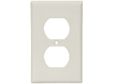 White Duplex Receptacle Plate, 1 Gang