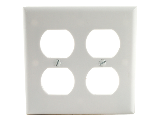 White Duplex Receptacle Plate, 2 Gang