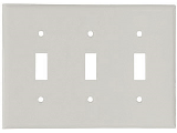 White Switch Plate, 3 Gang