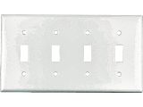 White Switch Plate, 4 Gang