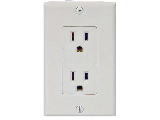 Décor Duplex Receptacle And Plate, 15 Amp  White