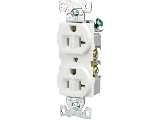 Commercial Back Wire Duplex Receptacle, 20 Amp  White