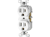 Commercial Side Wire Duplex Receptacle, 15 Amp  White