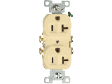 Commercial Side Wire Duplex Receptacle, 20 Amp  Ivory