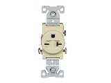 Commercial Single Receptacle, 20 Amp  Ivory **