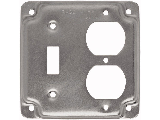 Square Raised Combination Switch & Duplex Cover Plate, 4 In