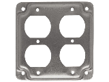 Square Raised 2 Gang Duplex Cover Plate, 4 In