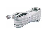 White Telephone Line Cord, 15 Ft