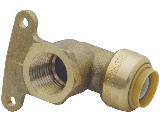 Push-to-Connect Brass Hi-Ear Push Elbow, 1/2 In x 1/2 In