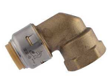 Push-to-Connect Brass 90 Degree Female Elbow, 1/2 In x 3/4 In