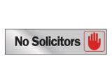 2 In x 8 In Mylar Self-Adhesive Sign: No Solicitors