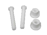 Toilet Seat Hinge Bolts, 5/16 In x 2-1/4 In, White Plastic