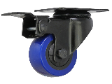 Swivel TPU Caster 2 In with Total Lock Brake, 135 Lb Blue Diamond