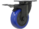 Swivel TPU Caster 4 In with Total Lock Brake, 300 Lb Blue Diamond