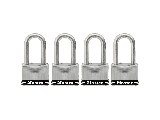 Stainless Steel Pin Tumbler Padlock, 1-3/4 In Wide, 4 Pk