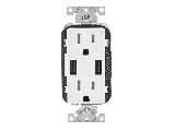 Leviton Decora Combination Type A USB / Tamper Resistant Duplex Receptacle, White