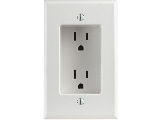 Leviton Recessed Duplex Outlet 15 amp White