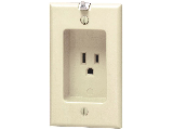 Standard Recessed Clock Receptacle, 15 Amp Ivory