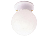 White Globe Ceiling Light Fixture, 6 In