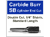 Cylindrical End Cut Carbide Bur (Sizes)