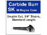 90 Degree Included Carbide Bur (Sizes)