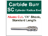 Aluminum Cut Cylindrical Radius End Carbide Bur (Sizes)