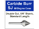 60 Degree Cone Shape Carbide Burrs (Sizes)