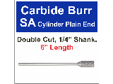 Cylinder End Carbide Burrs, 6 In (Sizes)