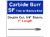 Tree Shape Radius Carbide BurrS, 6 In (Sizes)